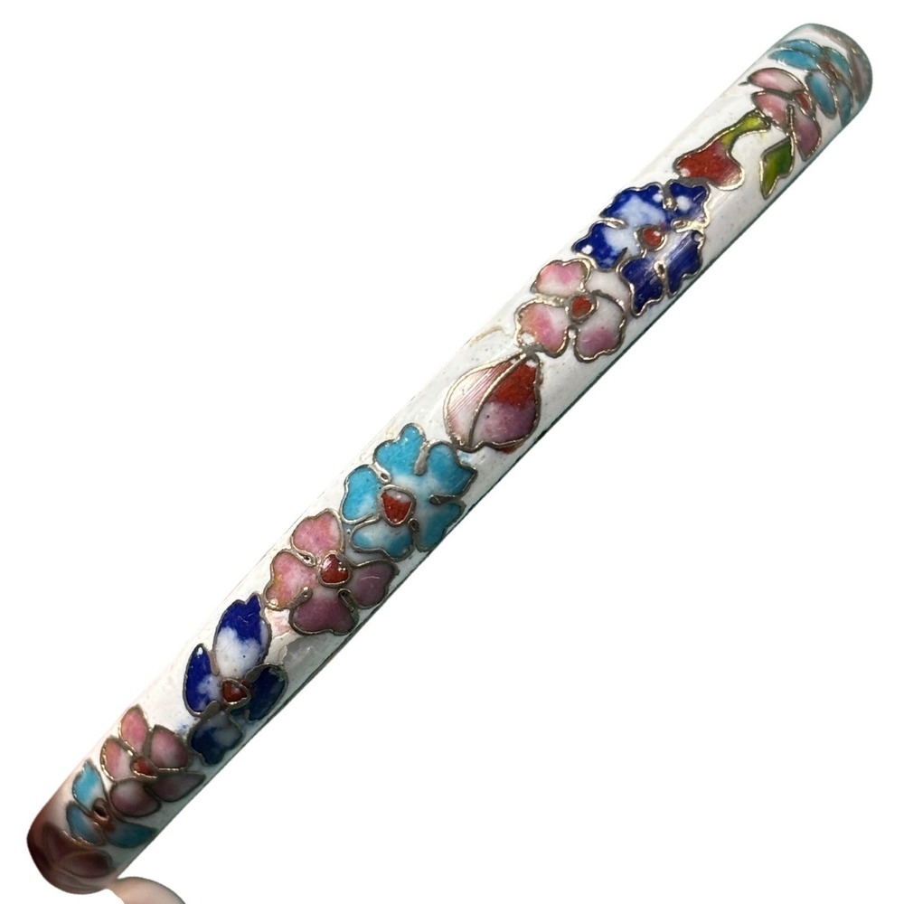 VTG Sarah Coventry POSIE Bracelet from 1982 Enamel‎ Cloisonne Flowers